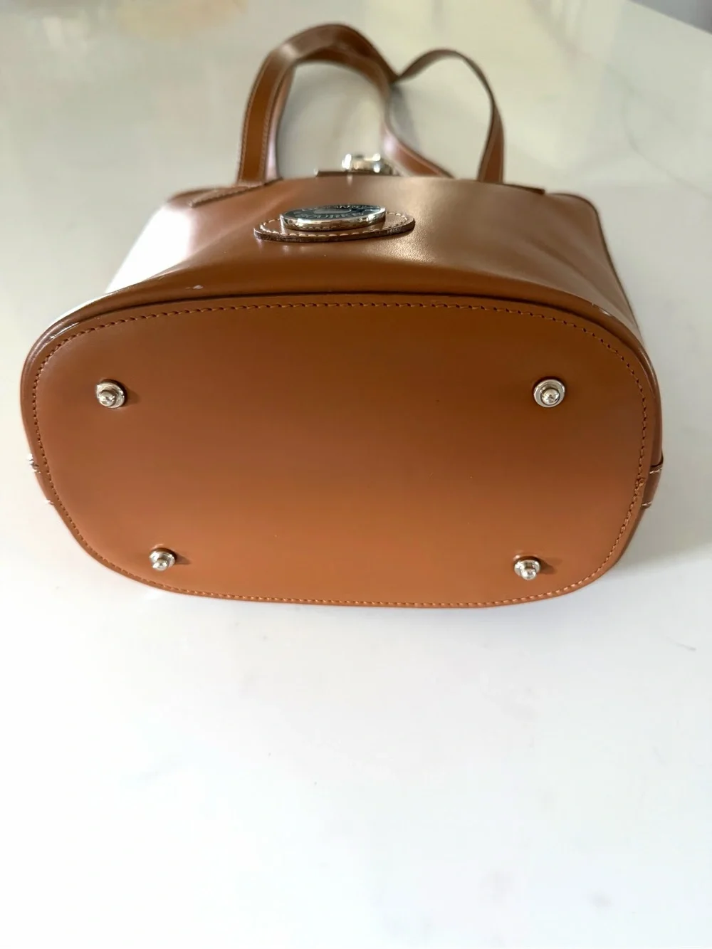 DOONEY & BOURKE•British tan leather bucket shoulder bag EUC